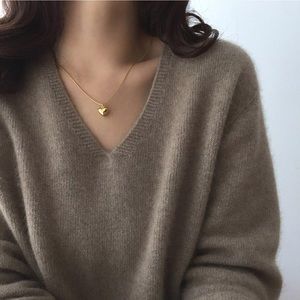 100% 18k gold vermeil
 layering 3d heart necklace